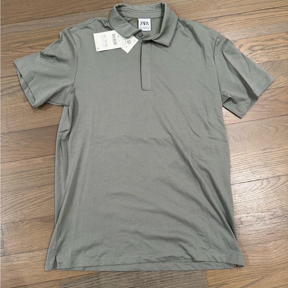 Zara - Men’s Green short sleeve polo - NEW - SZ Med